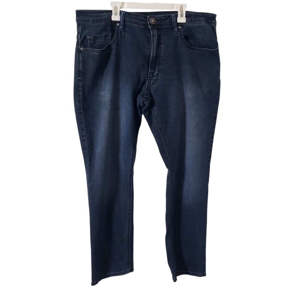 Buffalo David Bitton Jeans Mens Axel Slim Fit Stretch 36x30 Blue Dark Wash Denim